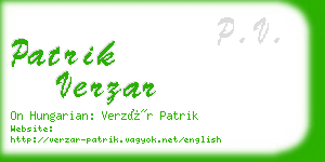 patrik verzar business card